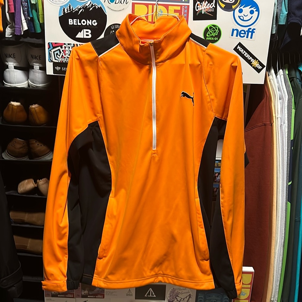 Puma Golf Stormcell Mens Rain Jacket | Orange/Black | Small
